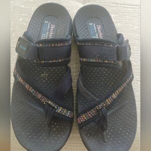 Skechers Black Sandals with Colorful Straps